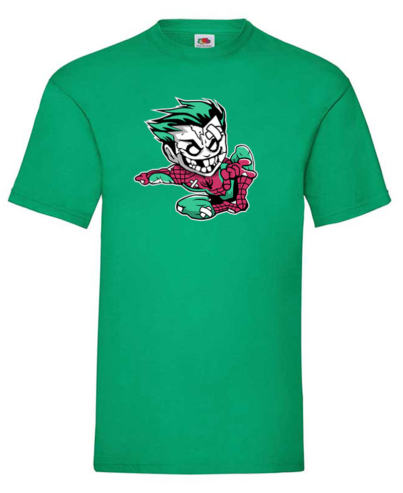 FRUIT OF THE LOOM T-shirt με Στάμπα Spider Joker ΠΡΑΣΙΝΟ 